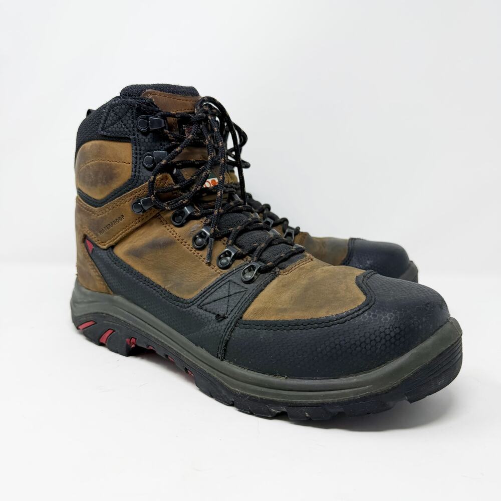 Red Wing Brown Leather Steel Toe Work Boots Men's Size 9.5 VGUC Lace Up